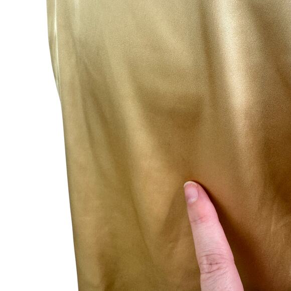 NWT Danielle Bernstein The Halter Dress Gold Satin Convertible Keyhole Small S - Picture 11 of 13